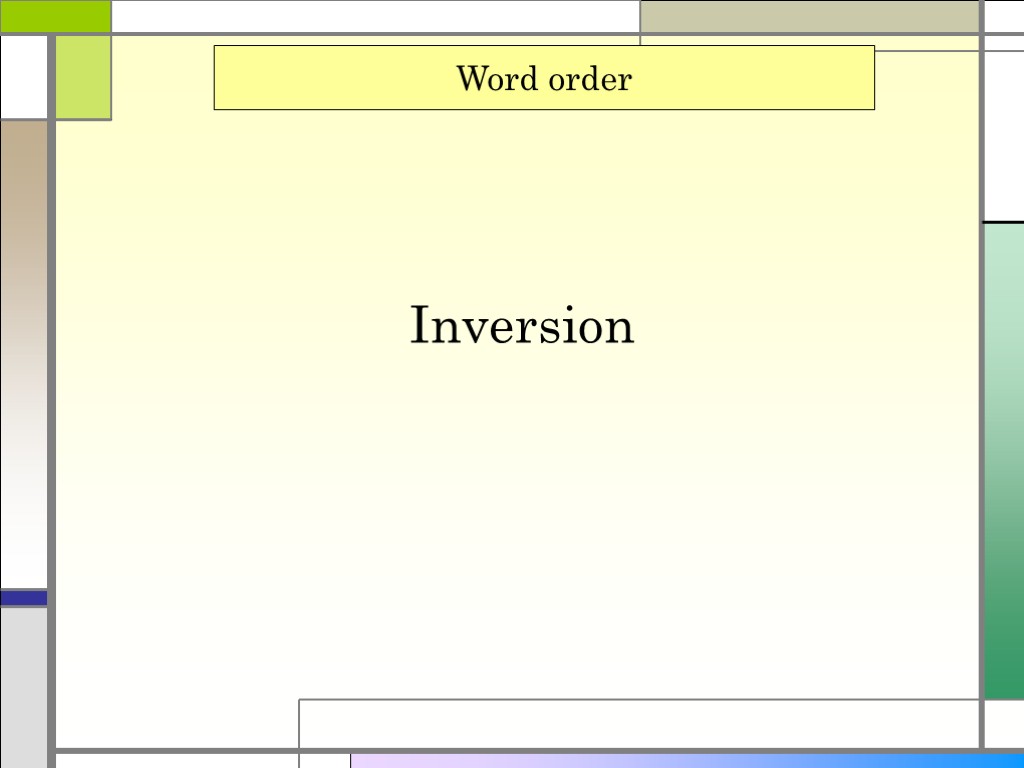 Word order Inversion